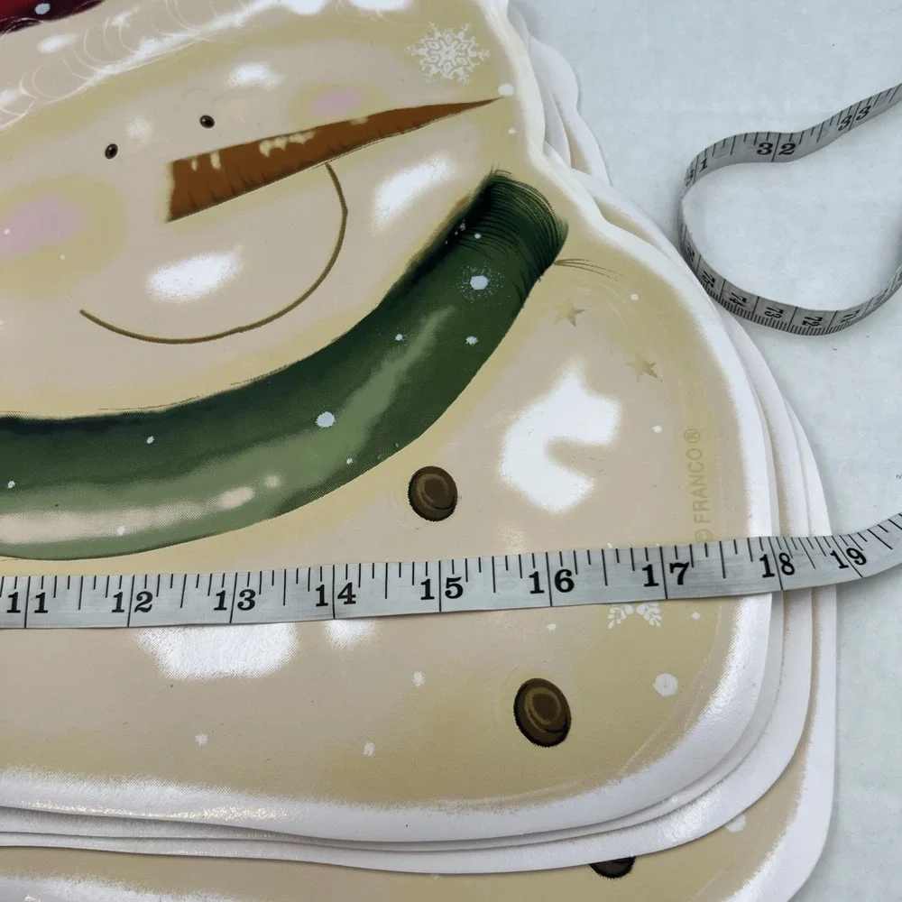 Vinyl‎ Snowman Placemats, Franco, Set of 6, Christmas,  Vintage